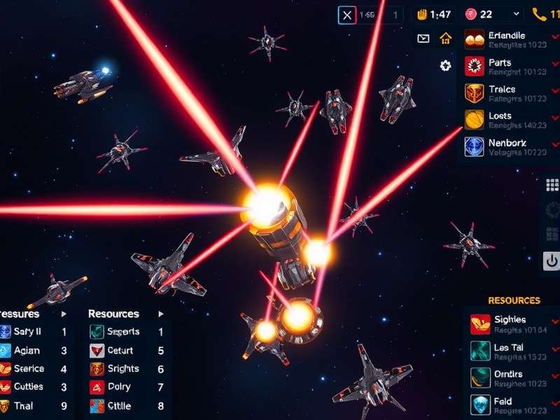 Stellar Siege Masters gameplay screenshot showing space battle
